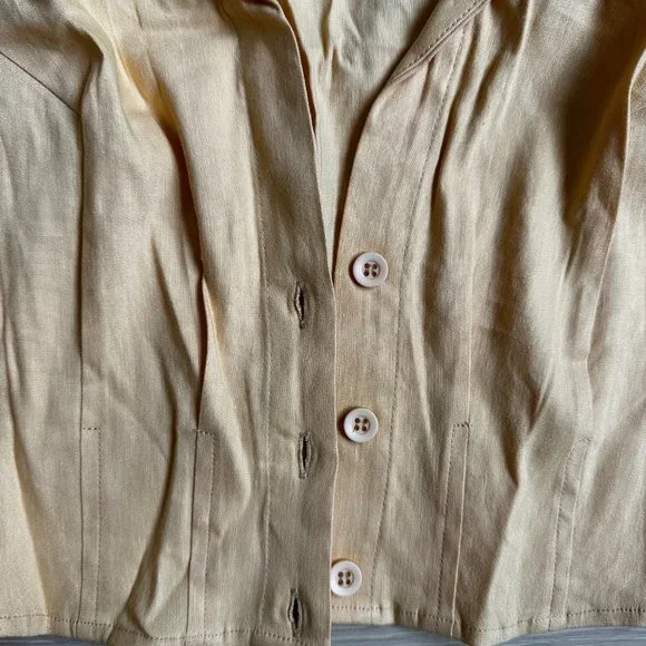 MONROW - LINEN SLEEVELESS BUTTON DOWN - SAND - SIZE MEDIUM - Picture 7 of 9